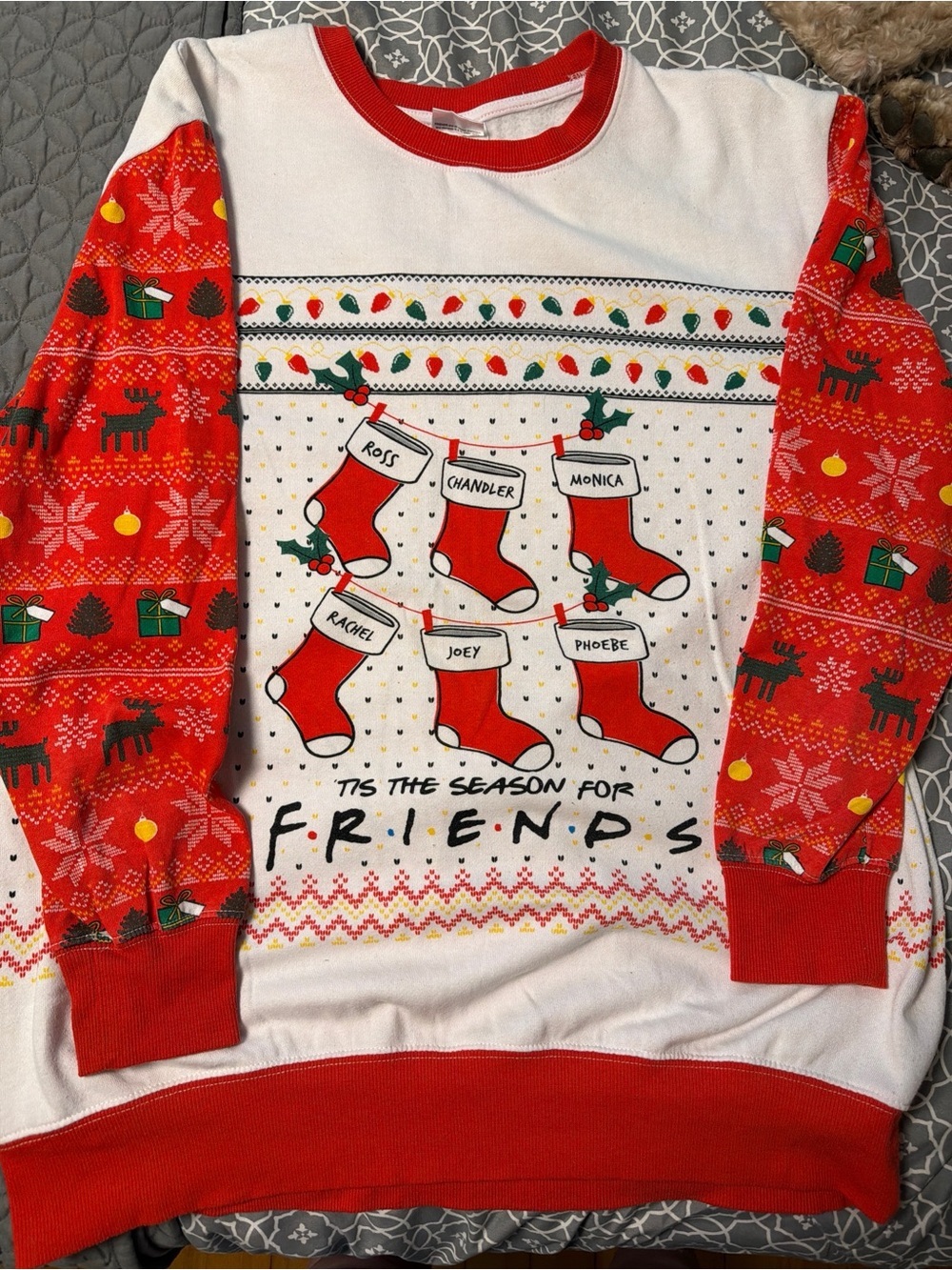 Friends TV Show Official "Tis the Season" Ugly Christmas Sweatshirt - Size XL